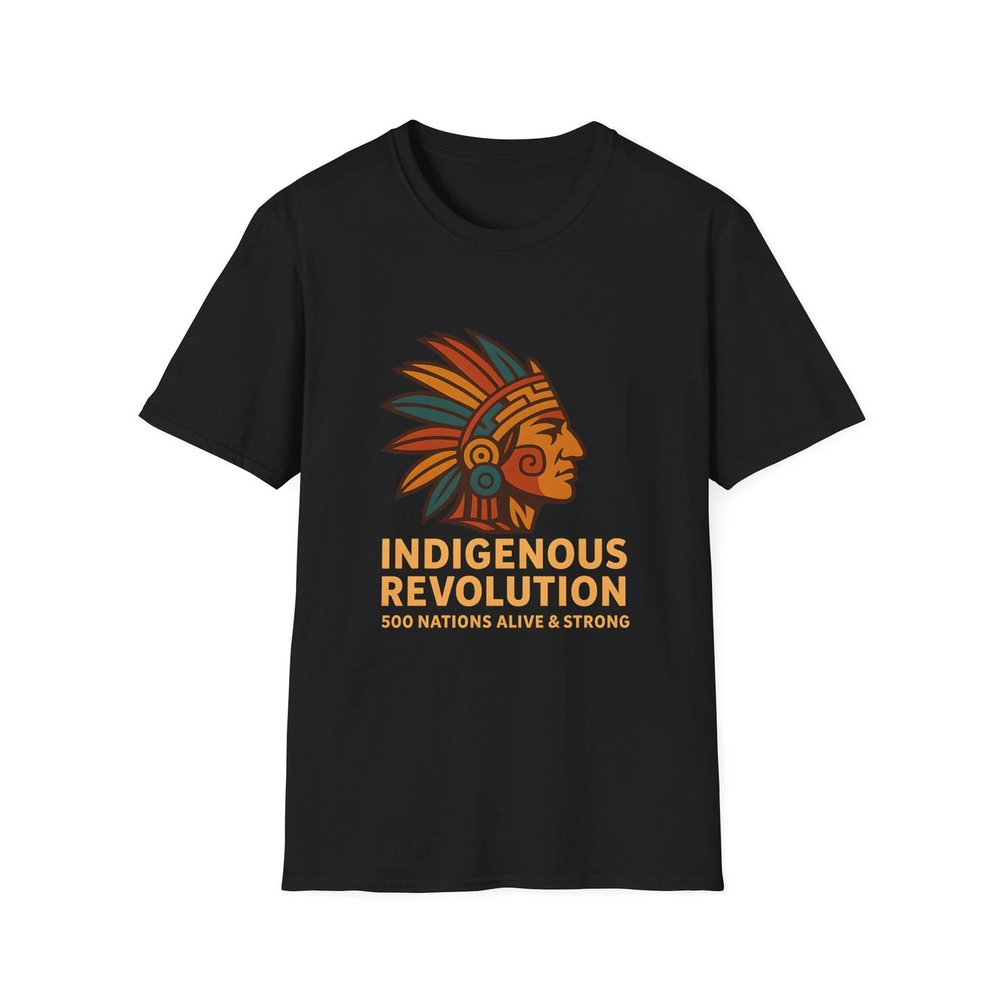 Indigenous Revolution Native Headdress T-Shirt | 500 Nations Pride