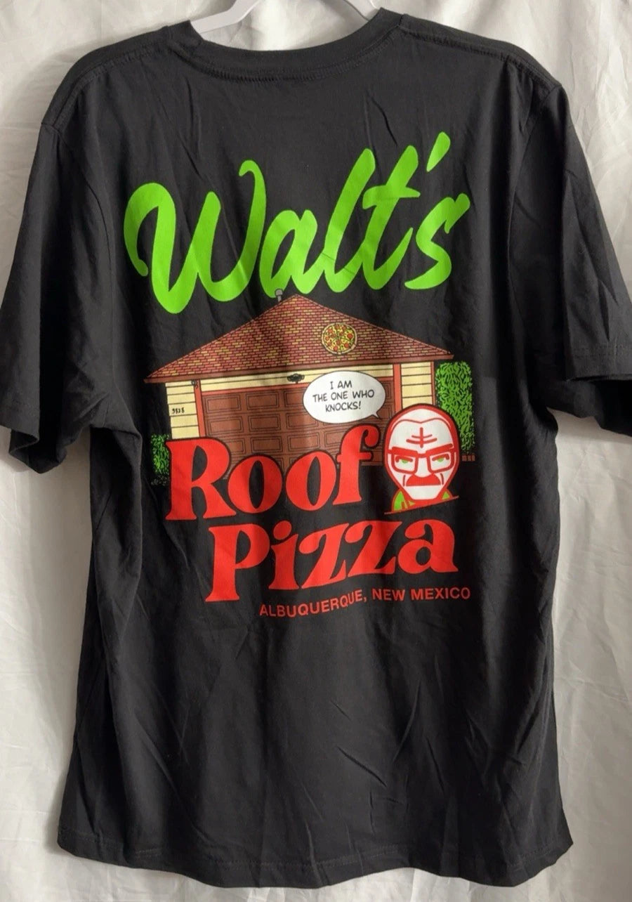 Breaking Bad walts ROOF PIZZA BLACK SHIRT GRAPHIC MENS SIZE M L XL NEW Y2K