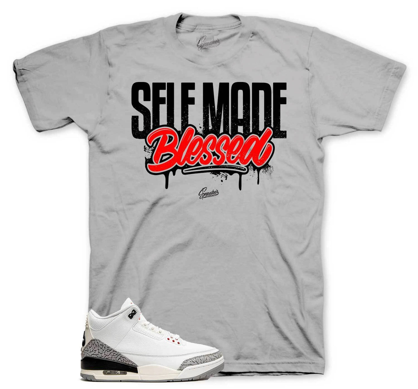 Shirt Match Jordan 3 White Cement Reimagined - Self Made Tee