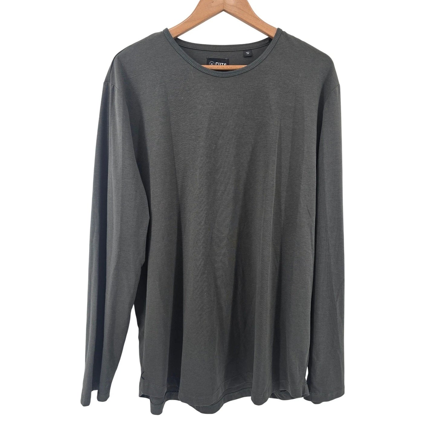 CUTS Long Sleeve T-Shirt Mens XXL Gray PYCA Pro Crew Neck Minimalist Stretch