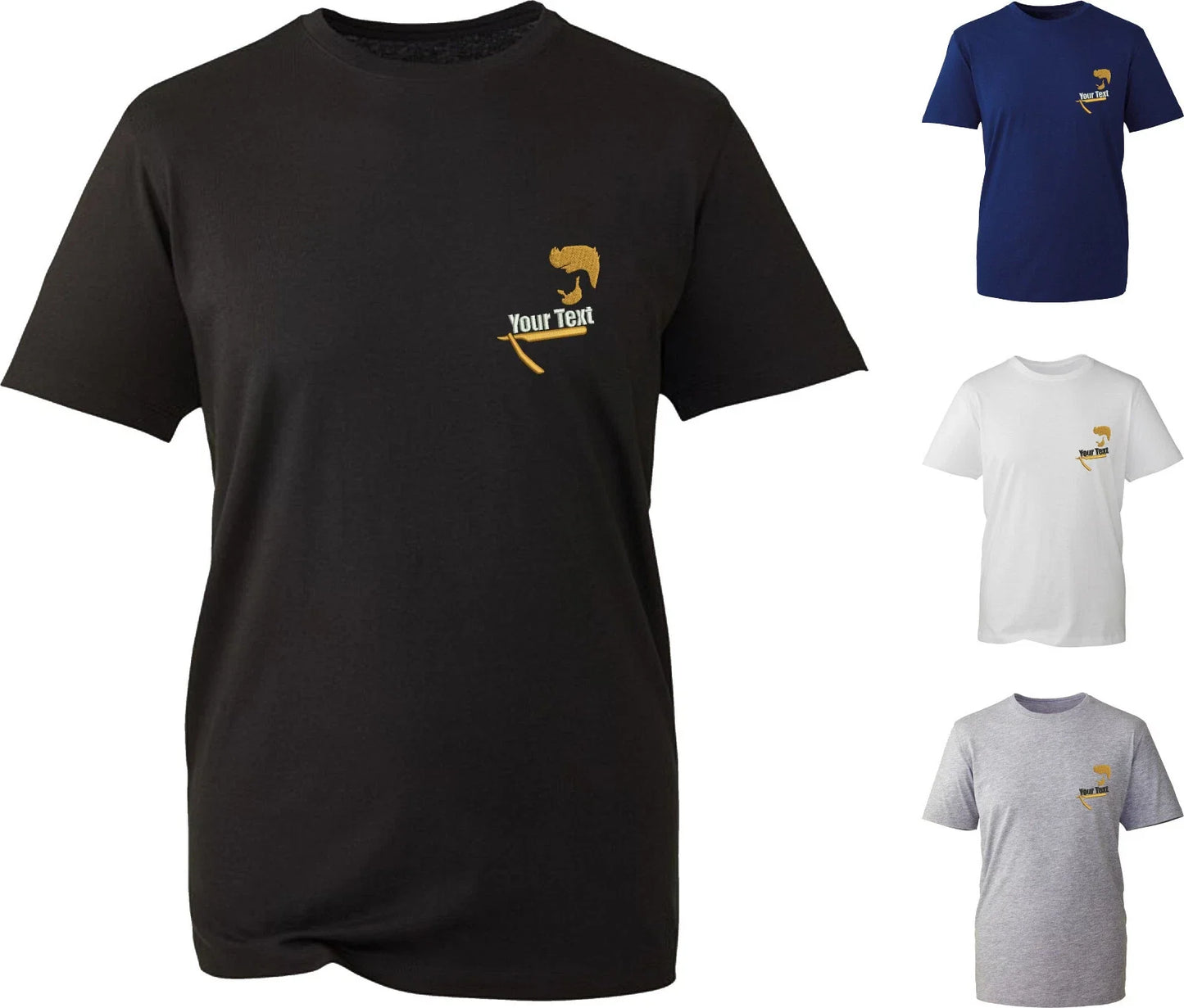 Personalised Embroidered Barber Shop Logo Your Text LC T-Shirt Hairstylist Top