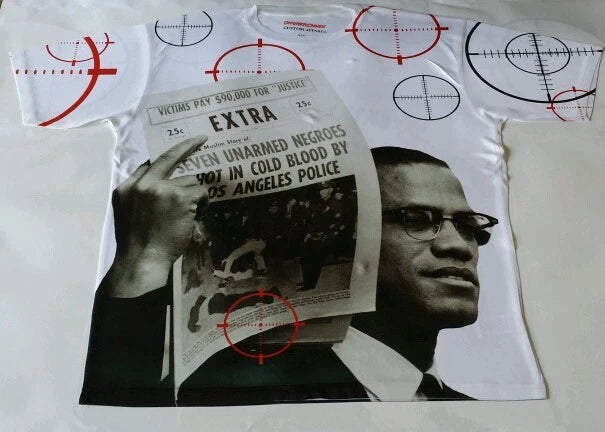 Custom Malcolm X "Target" Sublimated Shirt pantone powder galaxy bred