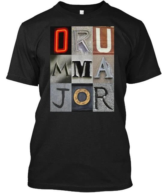 Drum Major Artsy Alphabet Orummajor T-Shirt Made in the USA Size S to 5XL