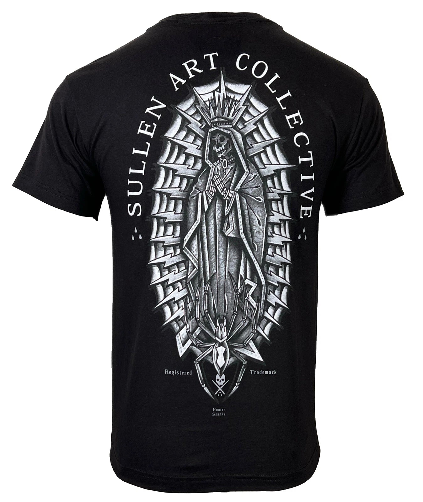 Sullen Men's T-shirt HR SPANKS NIGHTMARE Jet Black Tattoo Skull Premium Quality