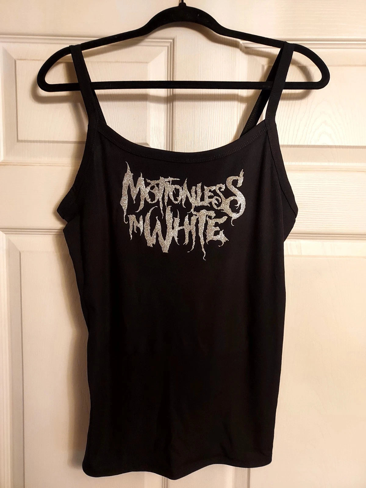 Motionless in white Tank top Silver Glitter Logo motionless in white Shirt Crop