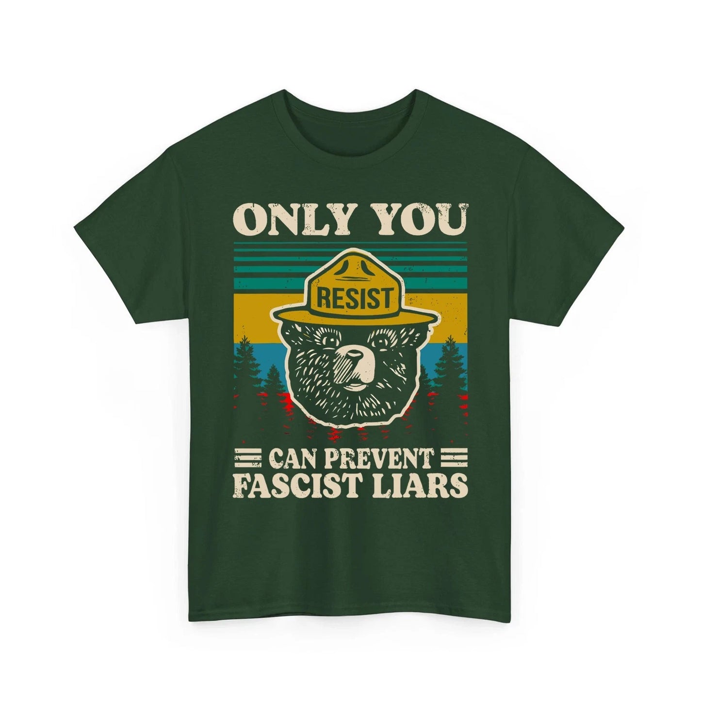 Only You Can Prevent Fascism Vintage Smokey The Resist Bear Unisex T-Shirt