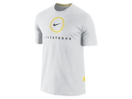 Nike Livestrong Dri-FIT Logo T-Shirt White/Maize/Black Men's Large XL