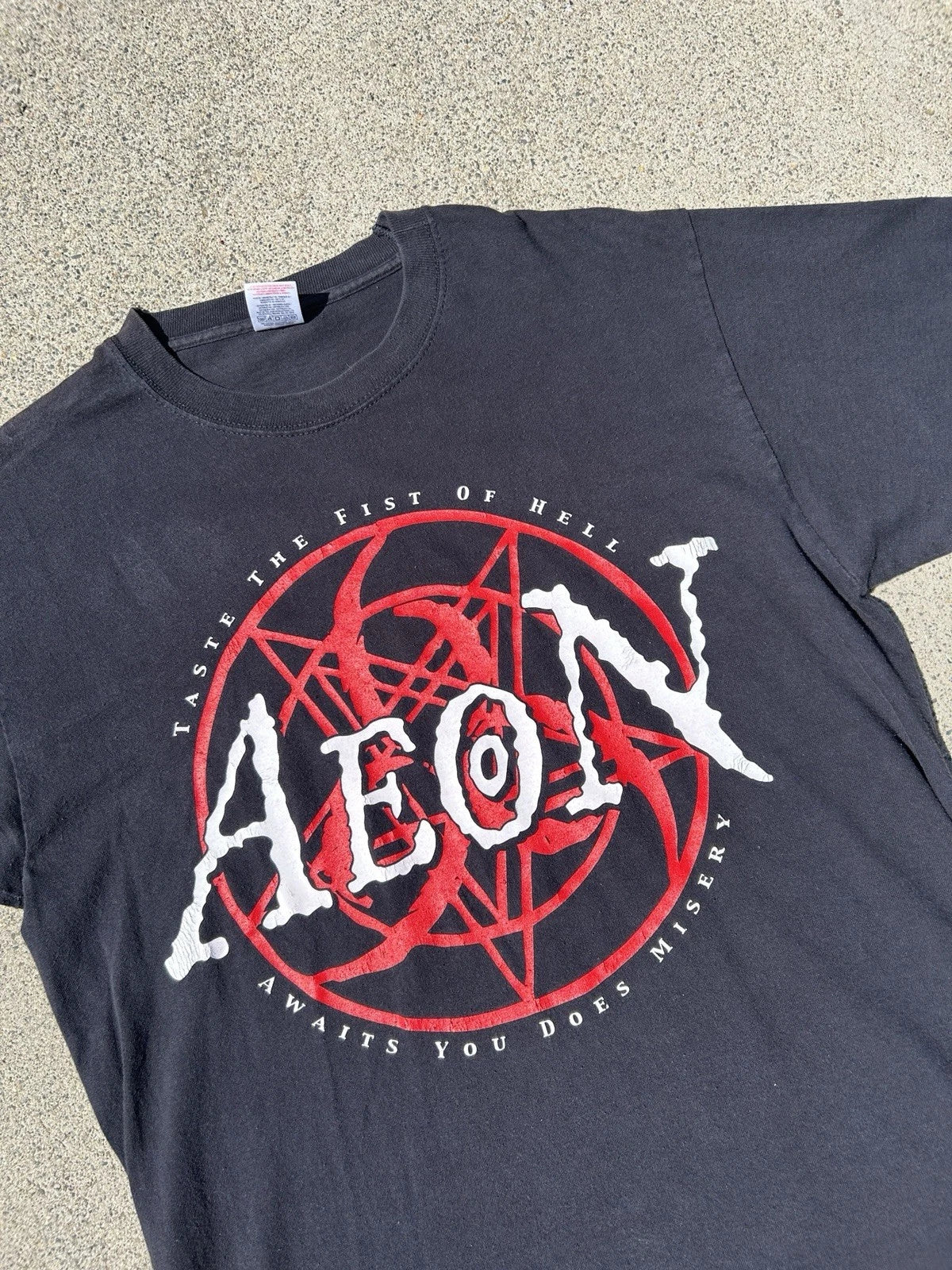 Vintage 2005 Aeon Death Metal Y2K Band Shirt Bleeding the False Music Tour Shirt