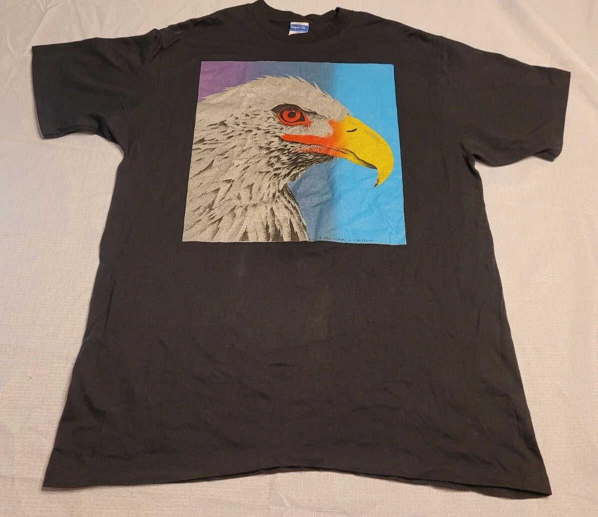 RARE Vtg 1990 Jurek Zamoyski Polish Artist POP ART Fantasy Fantazya Eagle Shirt