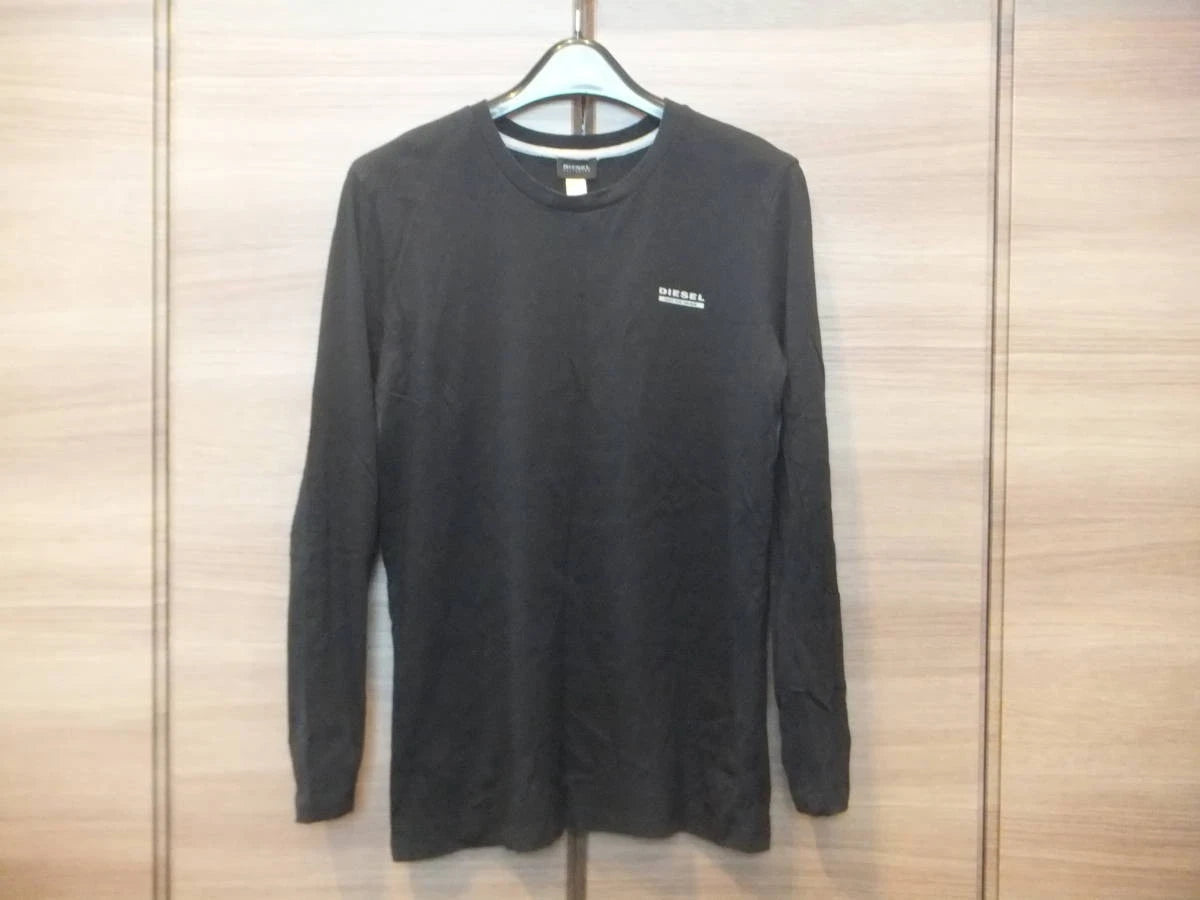 Diesel Long Sleeve T-Shirt Black Simple Logo S Japan