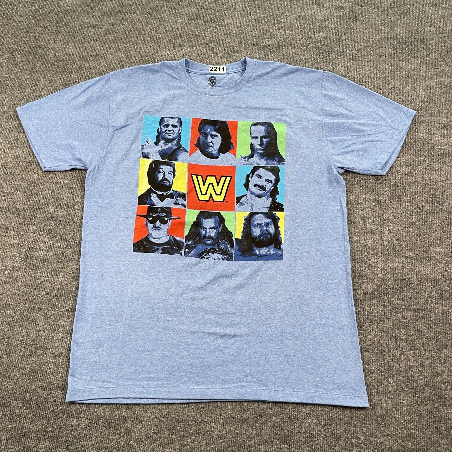 WWE Golden Era Wrestling Legends Pop Art Shirt Large 22x28 Retro WrestleMania