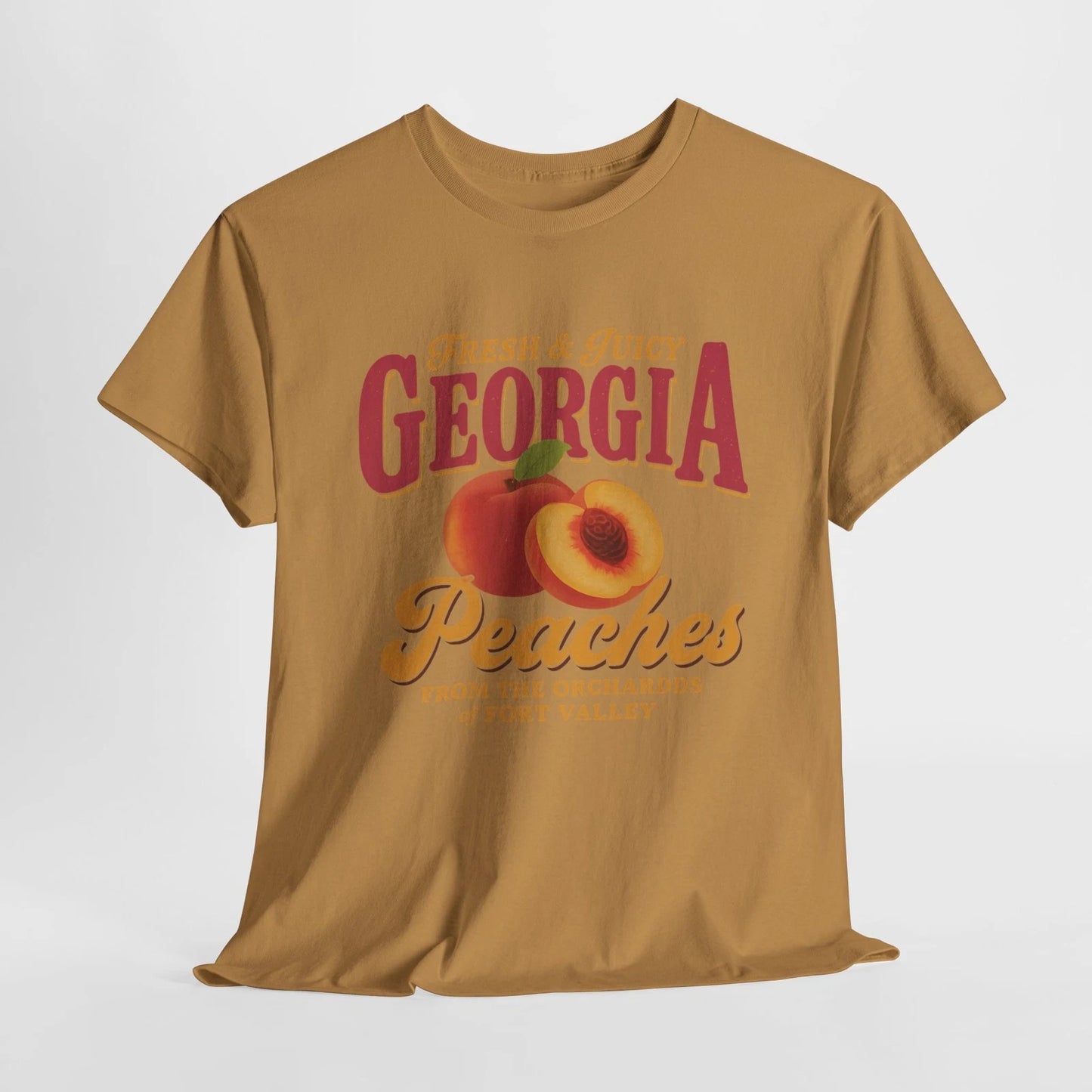 Peaches T-Shirt, Georgia Fruit Tee, Southern Cotton Shirt, Farm Fresh Unisex Top