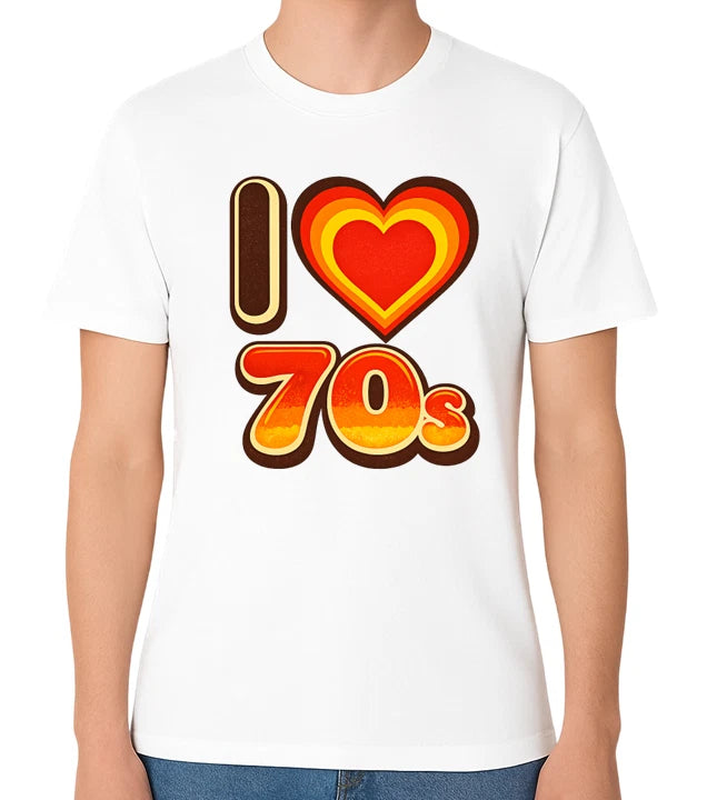 I Love the 70s T-Shirt Retro Disco Vintage Pop Culture 1970s Unisex Tee