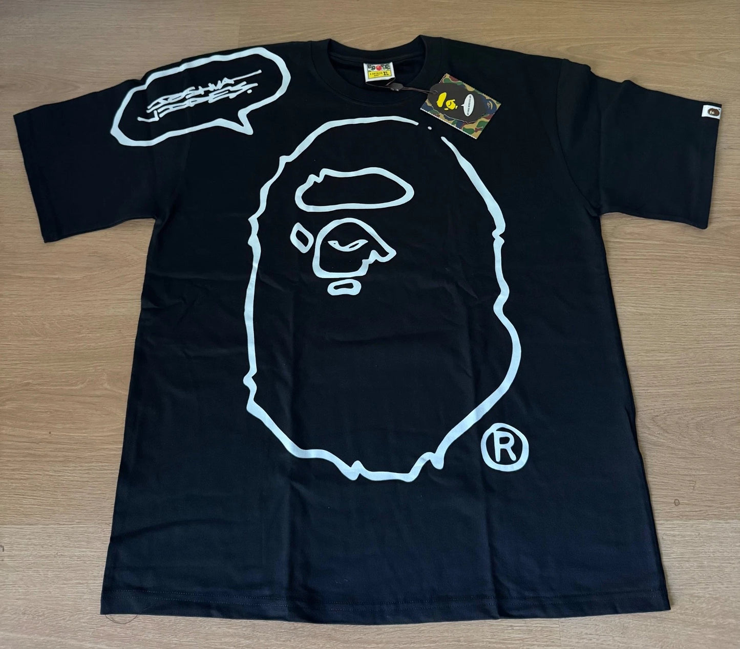 BAPE Outline Ape Head T-Shirt Black White Graphic Tee All Sizes S-XL New