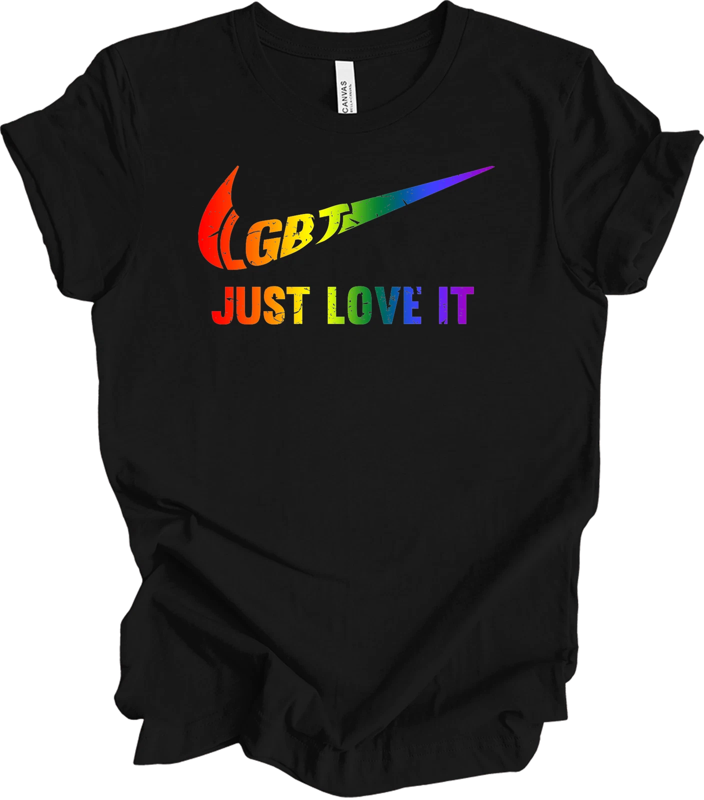 Nike Pride Shirt LGBT Just Love It Rainbow Logo Be True Tee Unisex Adult