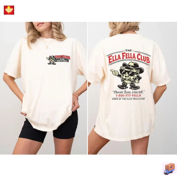 NEW !! Unisex Ella Fella Club Cowboy Tee 2026, Western Whiskey Graphic Shirt