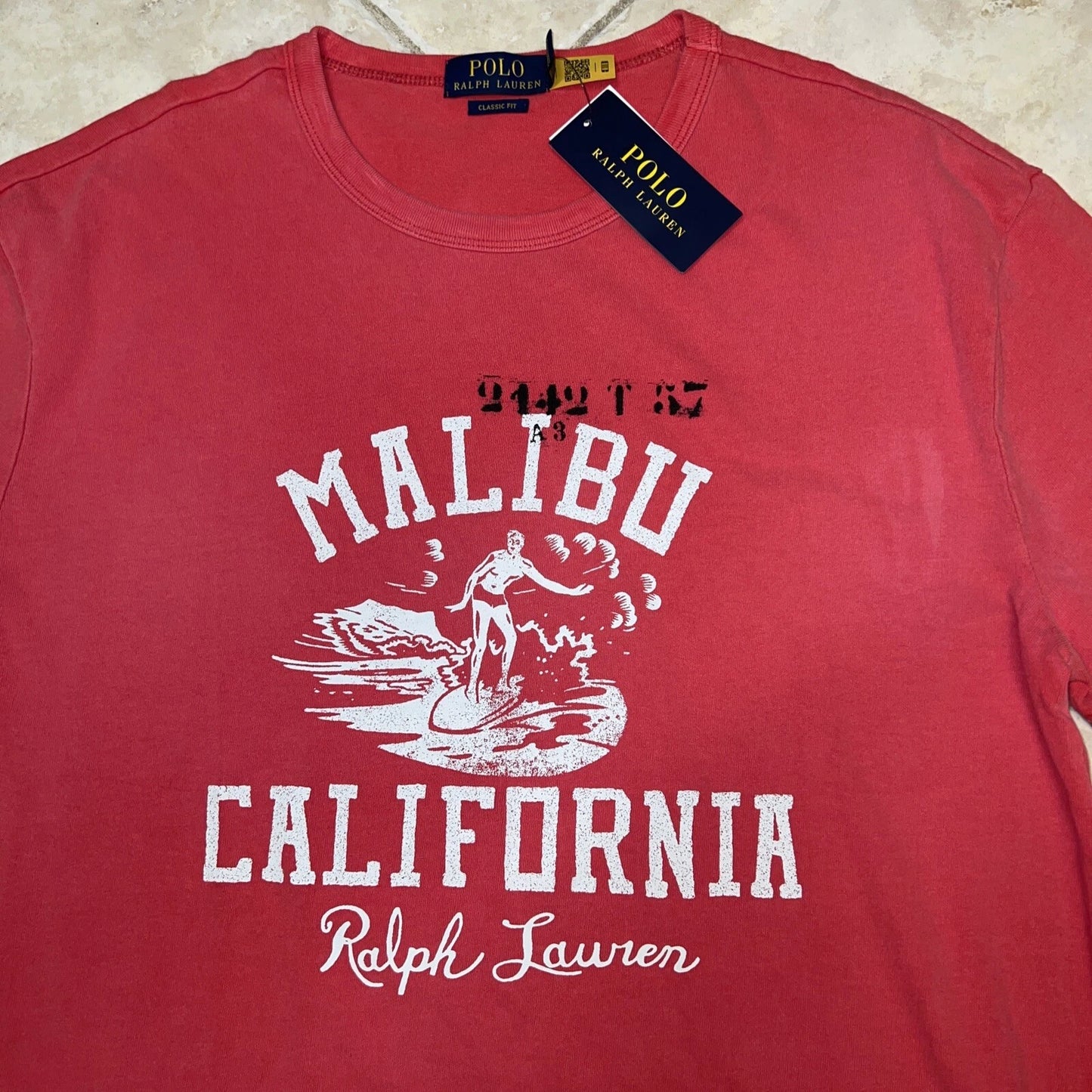 Polo Ralph Lauren Malibu California Graphic T Shirt Mens M Classic Fit Red NWT