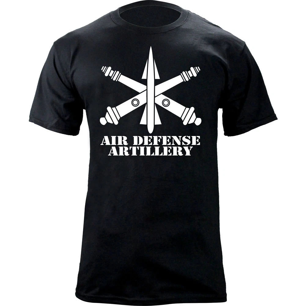 US Army Air Defense Branch Insignia Crossed Cannons Veteran Graphic T-Shirt