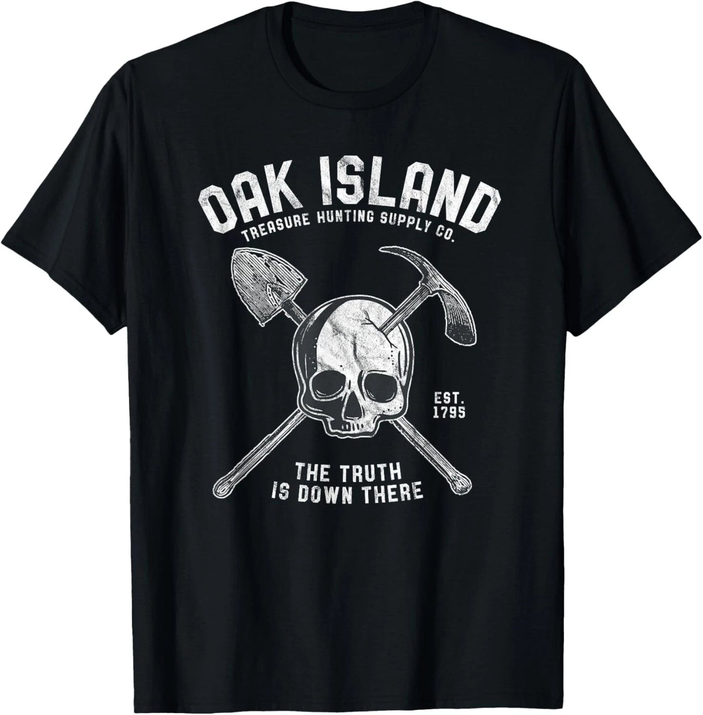 Oak Island Vintage Skull Templar Treasure Hunting Gift Unisex T-Shirt