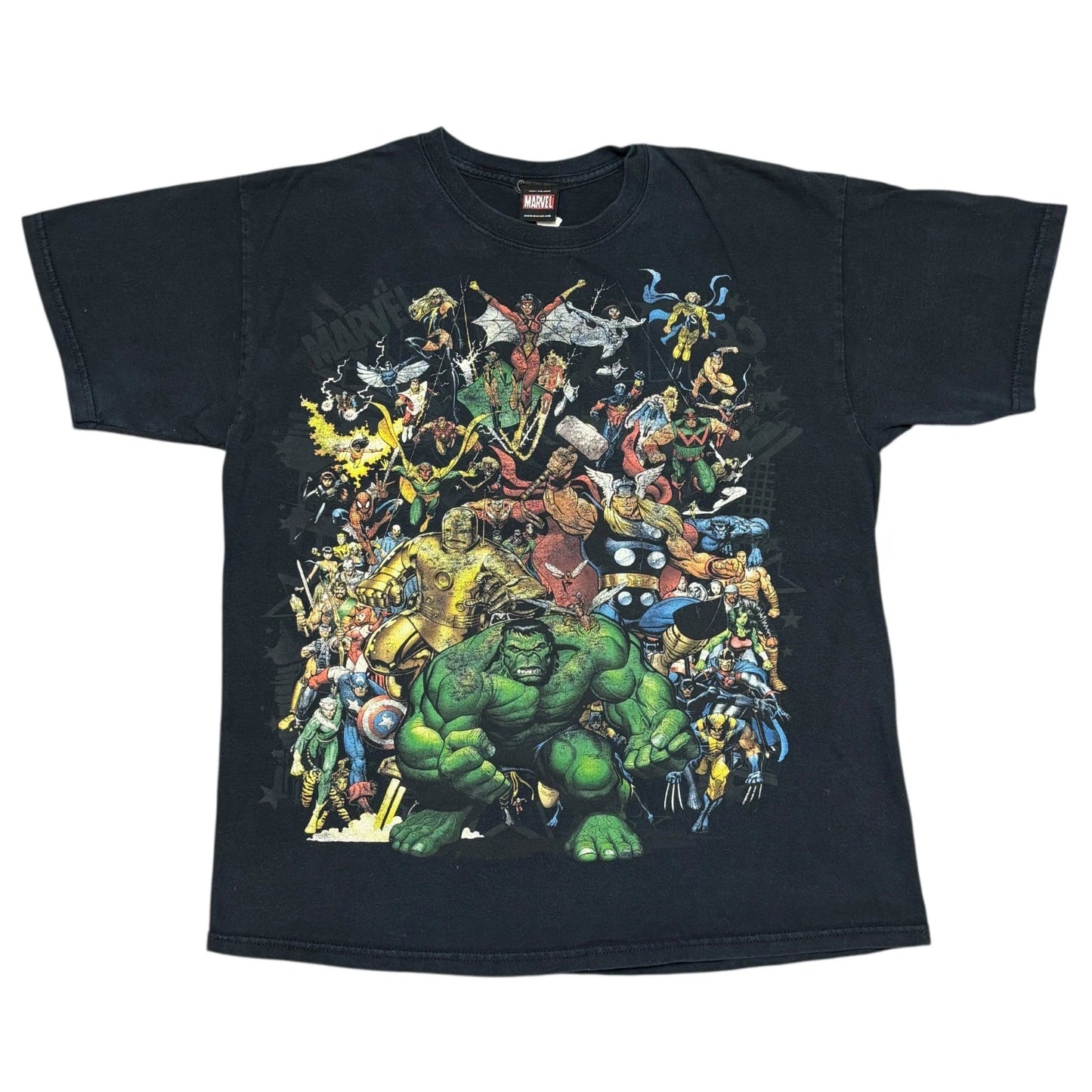 Vintage Marvel Shirt Large Y2K Movie Promo Comics Hulk Spider Man Wolverine Thor