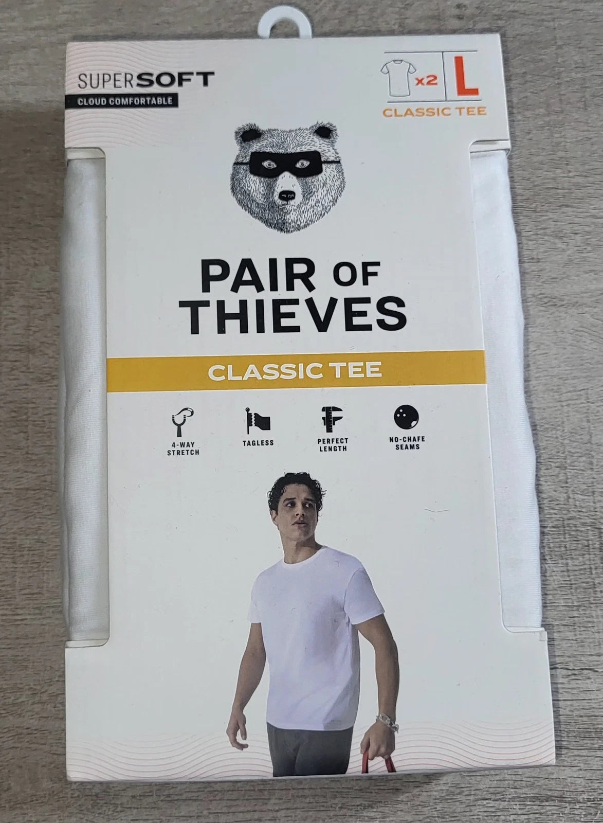 Pair of Thieves Men's Classic White Soft Tee T Shirt 2 Pack Size L Large NEW