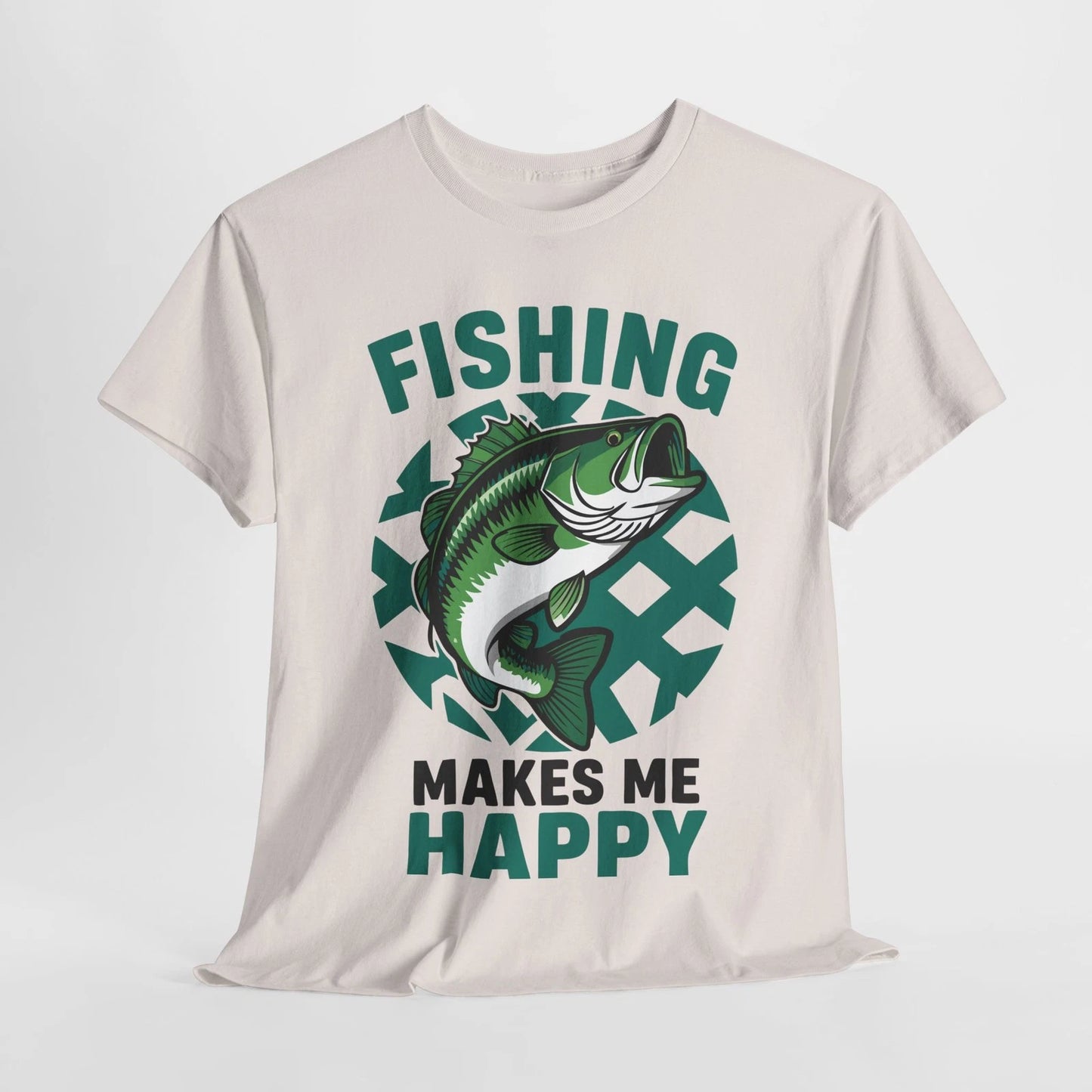 Fishing Makes Me Happy Tee - Unisex Cotton Shirt for Anglers and Outdoor Life