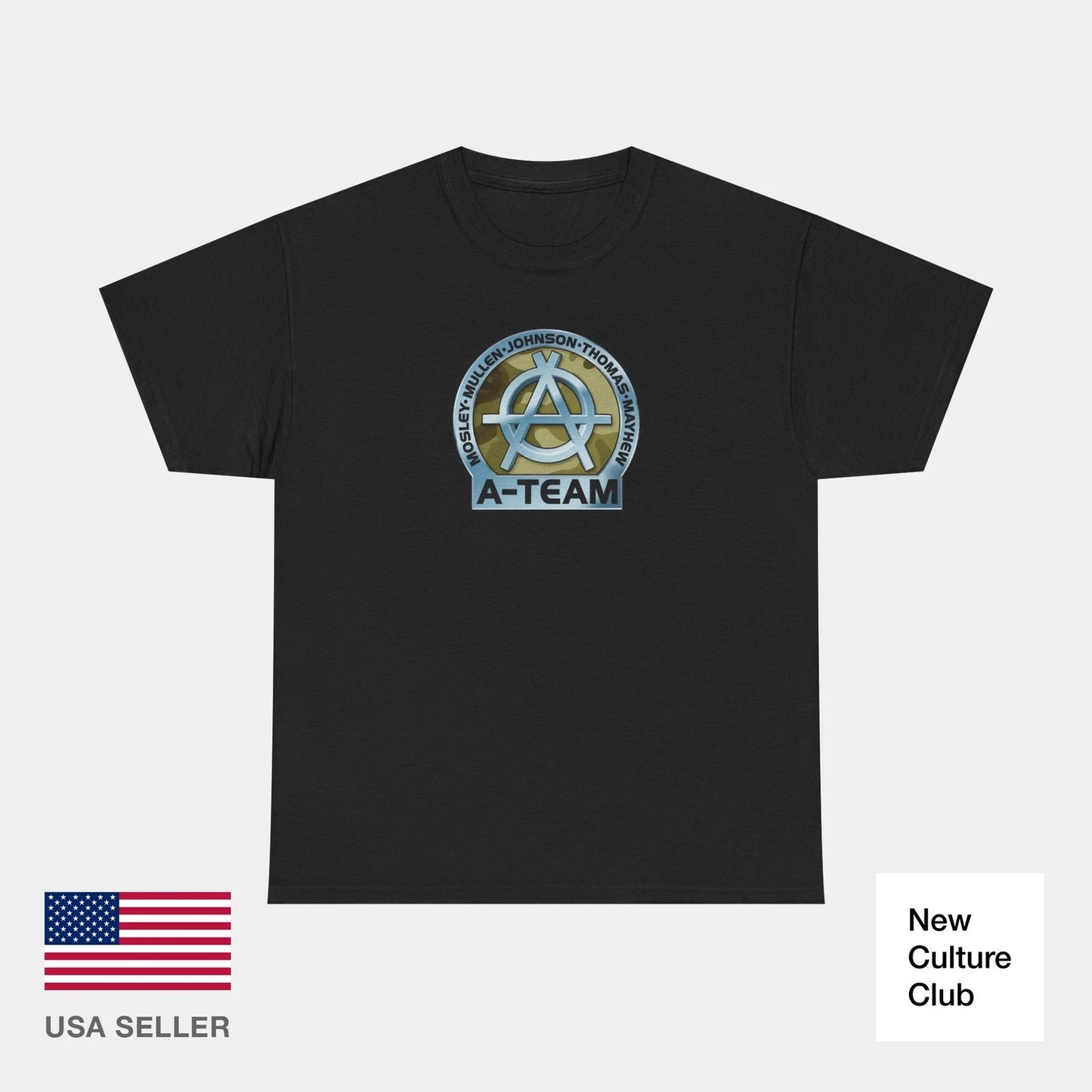 90s A-Team Skateboard Team Crest 1997 Mosley Mullen T-Shirt Print - v.2025.11