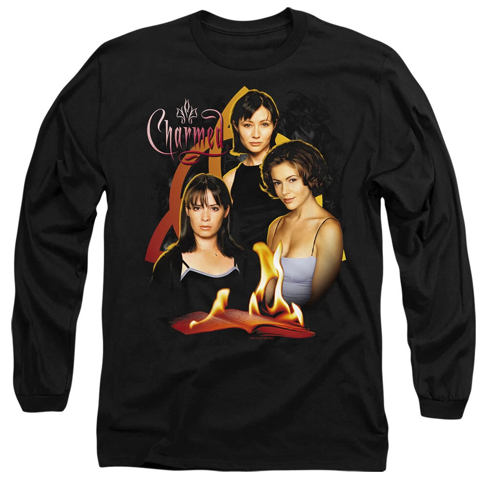 Charmed Original Three Mens Long Sleeve T-Shirt, Black