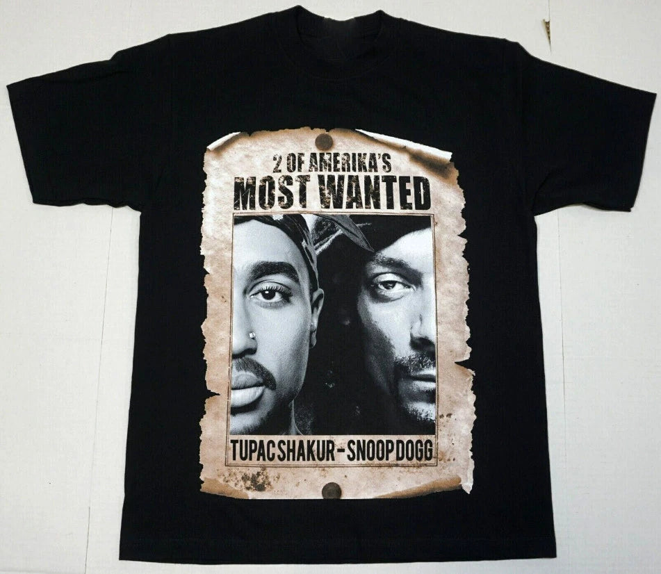 2Pac Snoop Dogg T-shirt Most Wanted Tupac Shakur Men's Tee Gift Men Women HOT