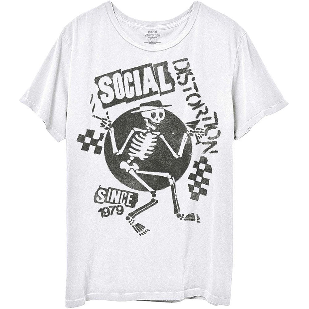 Men's Social Distortion Speakeasy Checkerboard Slim Fit T-shirt X-Large White