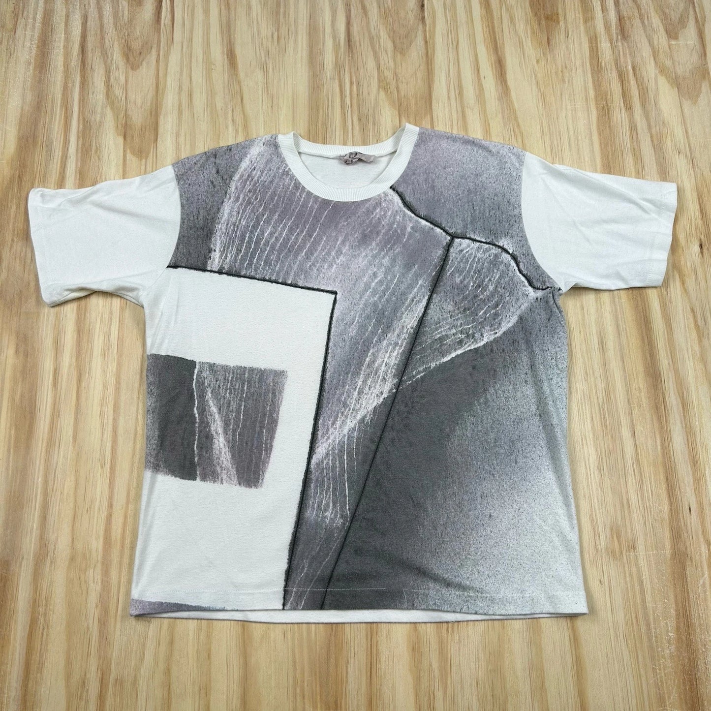 Vintage 80s Geometric Pop Art T-Shirt Mens XL Monochrome Single Stitch