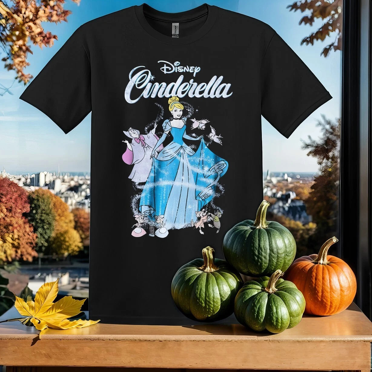 Vintage Disney Cinderella Est T-shirt T shirt Men Women Unisex Tshirt SY825