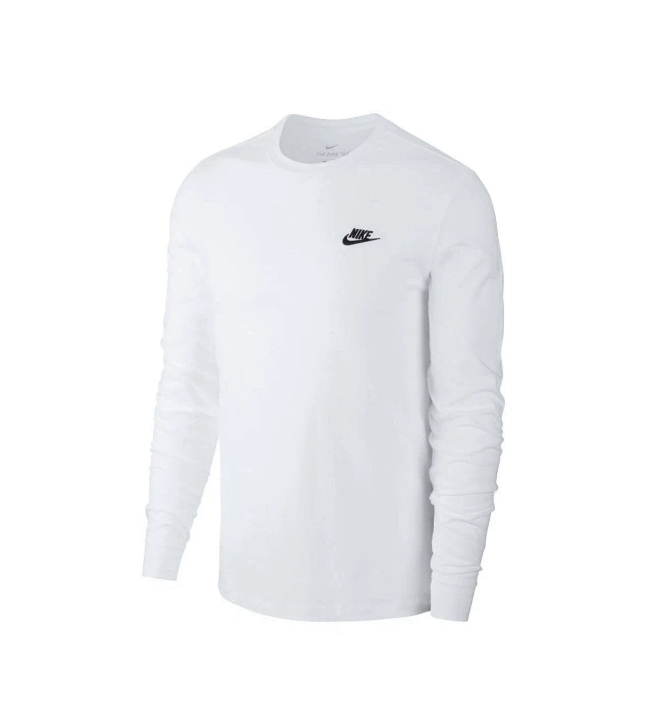 Nike Men’s Sportswear Club Long-Sleeve T-Shirt White Size Medium AR5193-100 NWT