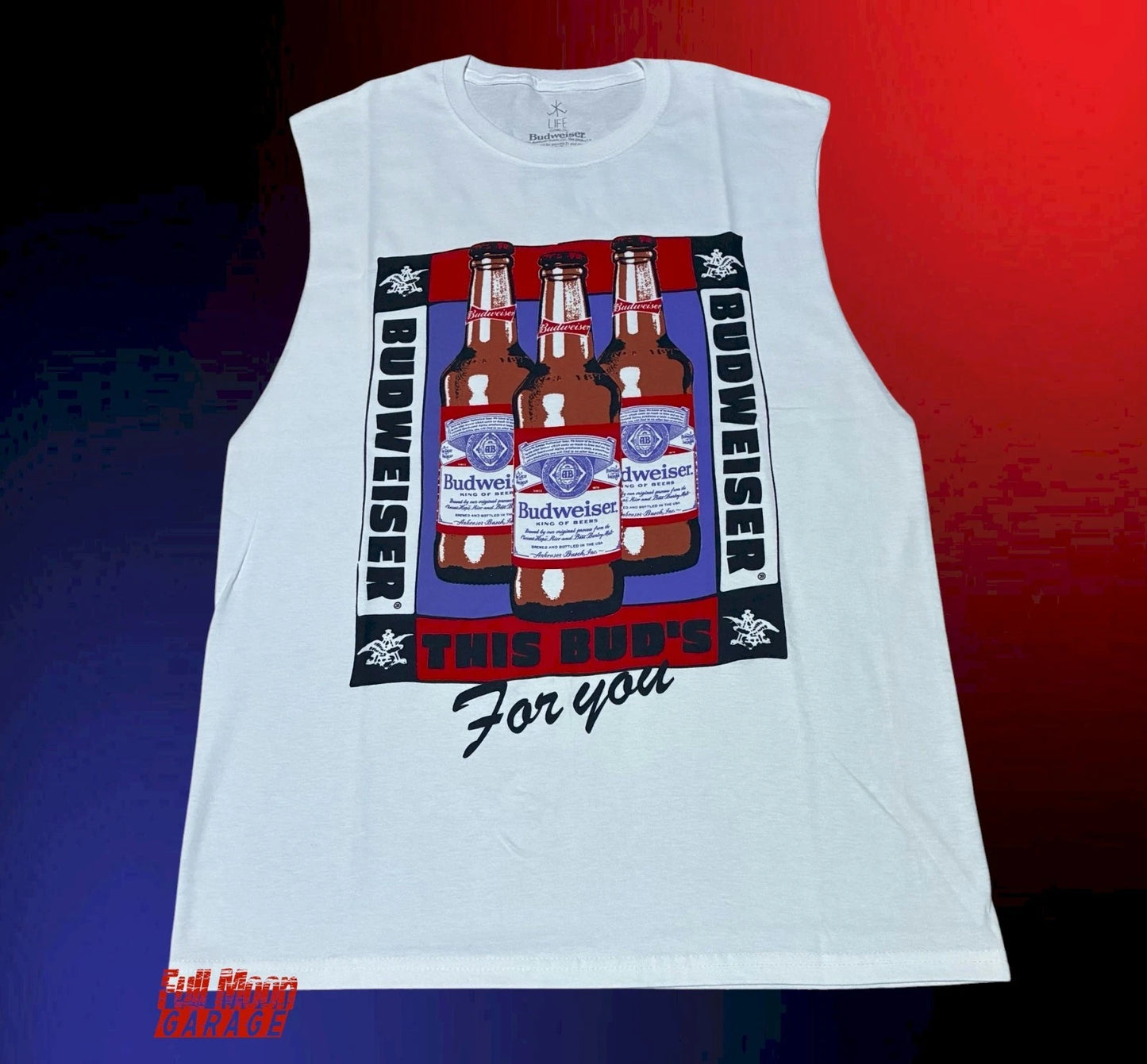 New Budweiser This Bud For You Beer Retro Muscle Men's Vintage Tank Top T-Shirt