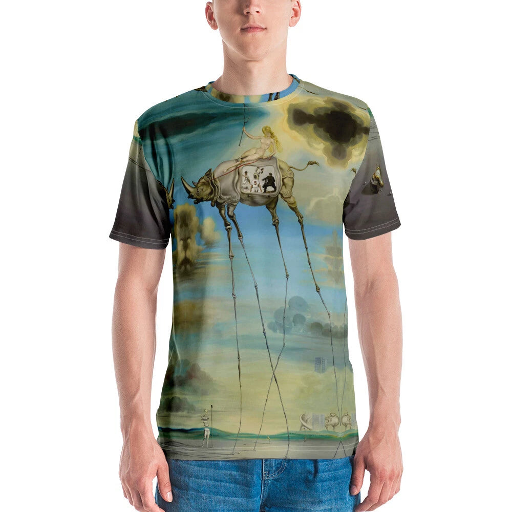 Salvador Dali T-shirt Elephants Famous Paintings All Over Printing Tee Shirt
