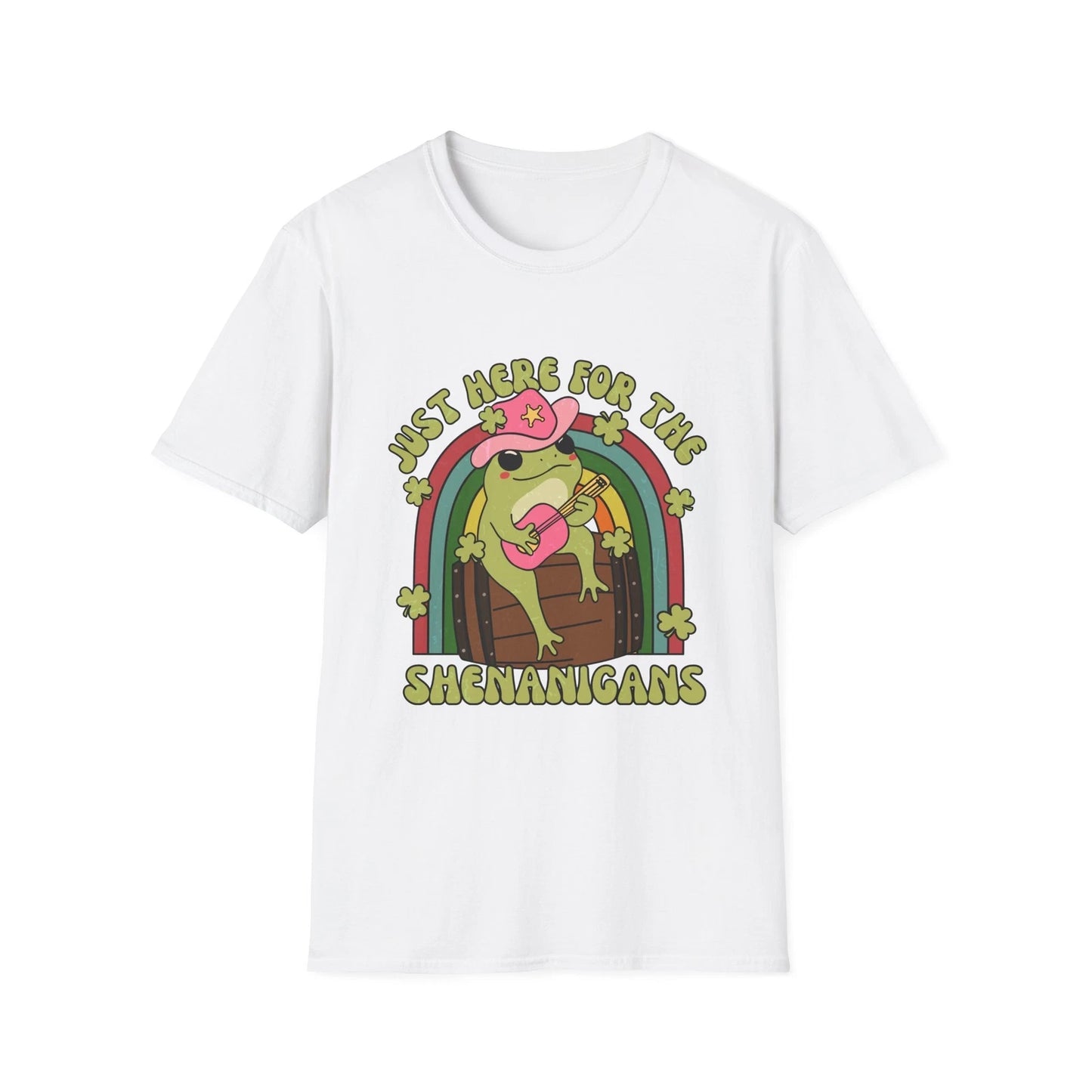 Funny Boho Hippie Frog Unisex Softstyle T-Shirt