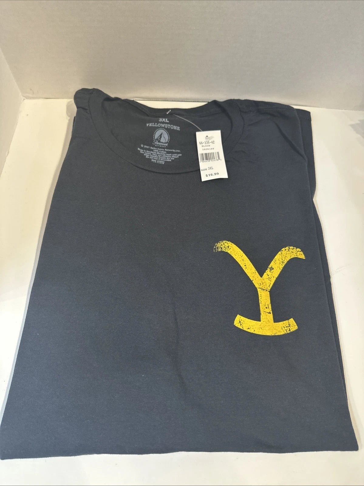 New 3XL Men’s Yellowstone Dutton Ranch Black Short Sleeve Cotton T-Shirt