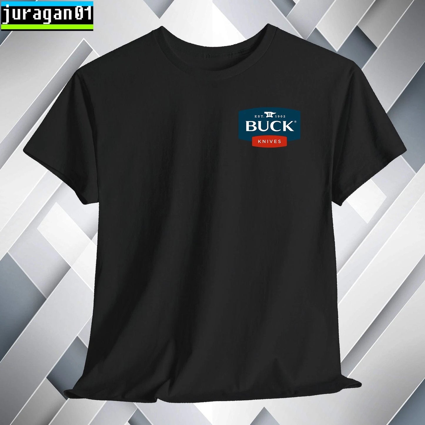 Buck Knives T-Shirt Color Black Navy White Grey Red Orange Choco Size S to 5XL