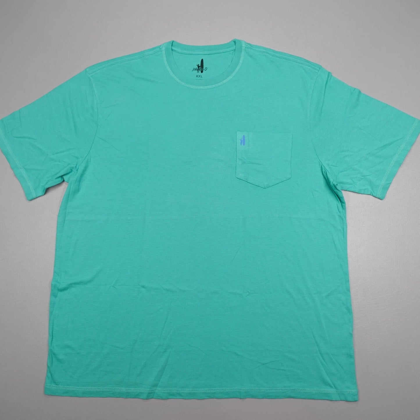 johnnie-O Men's Blue Hawaiian Graphic Pocket Crew Neck T-Shirt Seaglass Soft