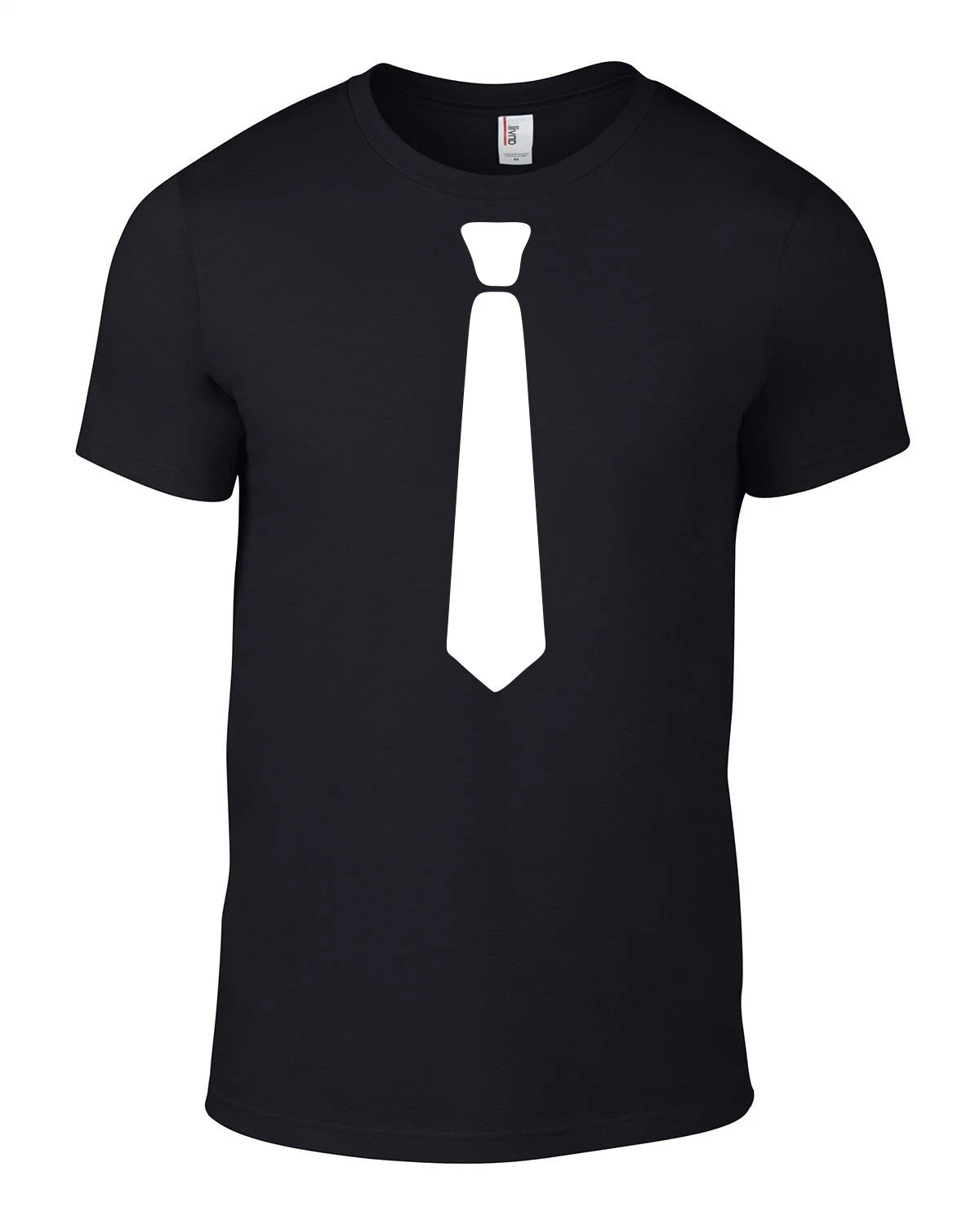 PLAIN TIE NECKTIE - funny nerd gag joke party neck tie - Mens Cotton T-Shirt