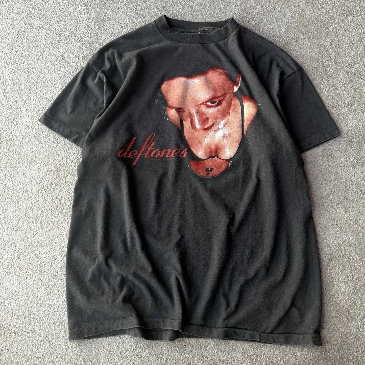 DEFTONES vintage AROUND THE FUR shirt Single Stitch REPRINT XL Faded