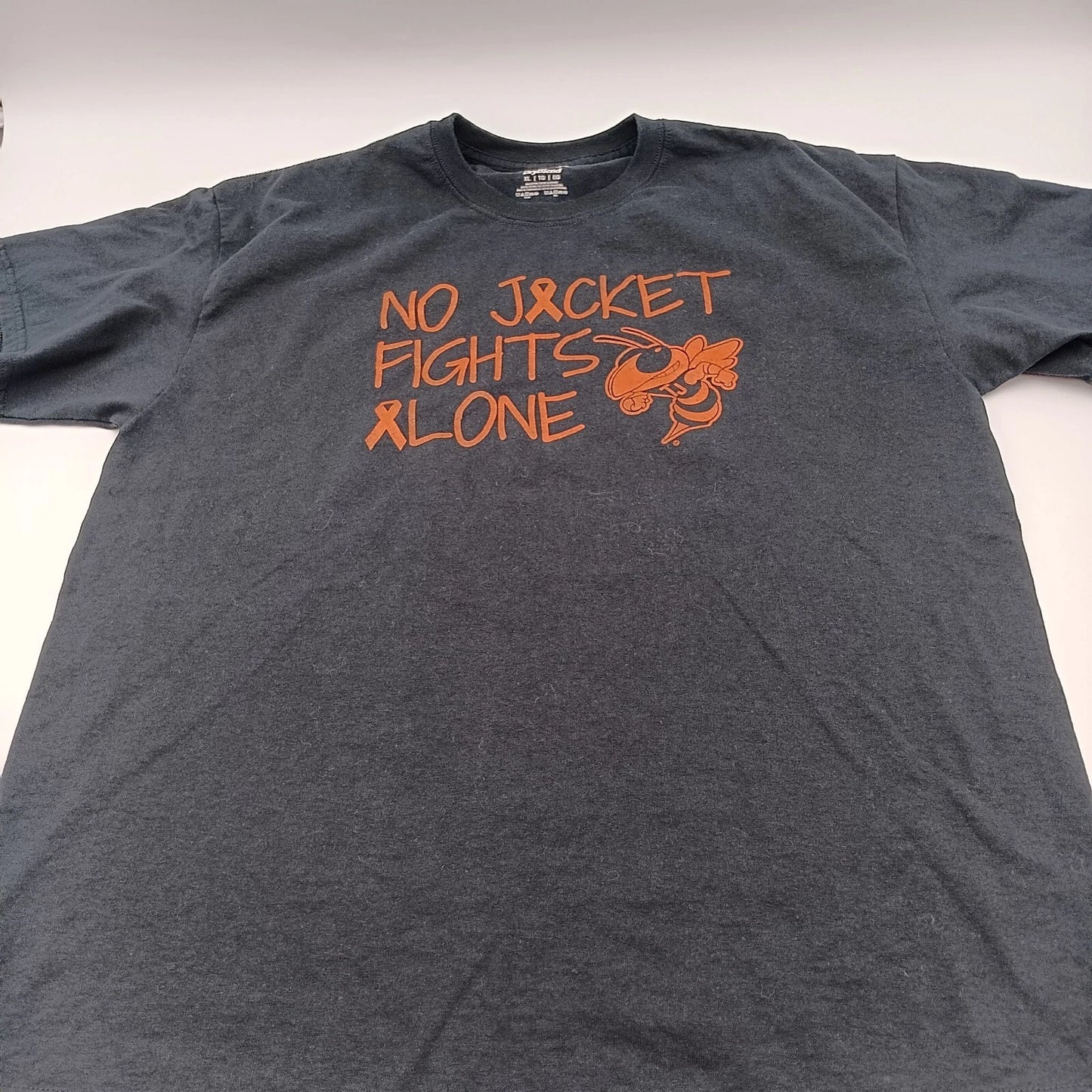 Gildan T-Shirt Adult XL Black No Jacket Fights Alone Breast Cancer Awareness Tee