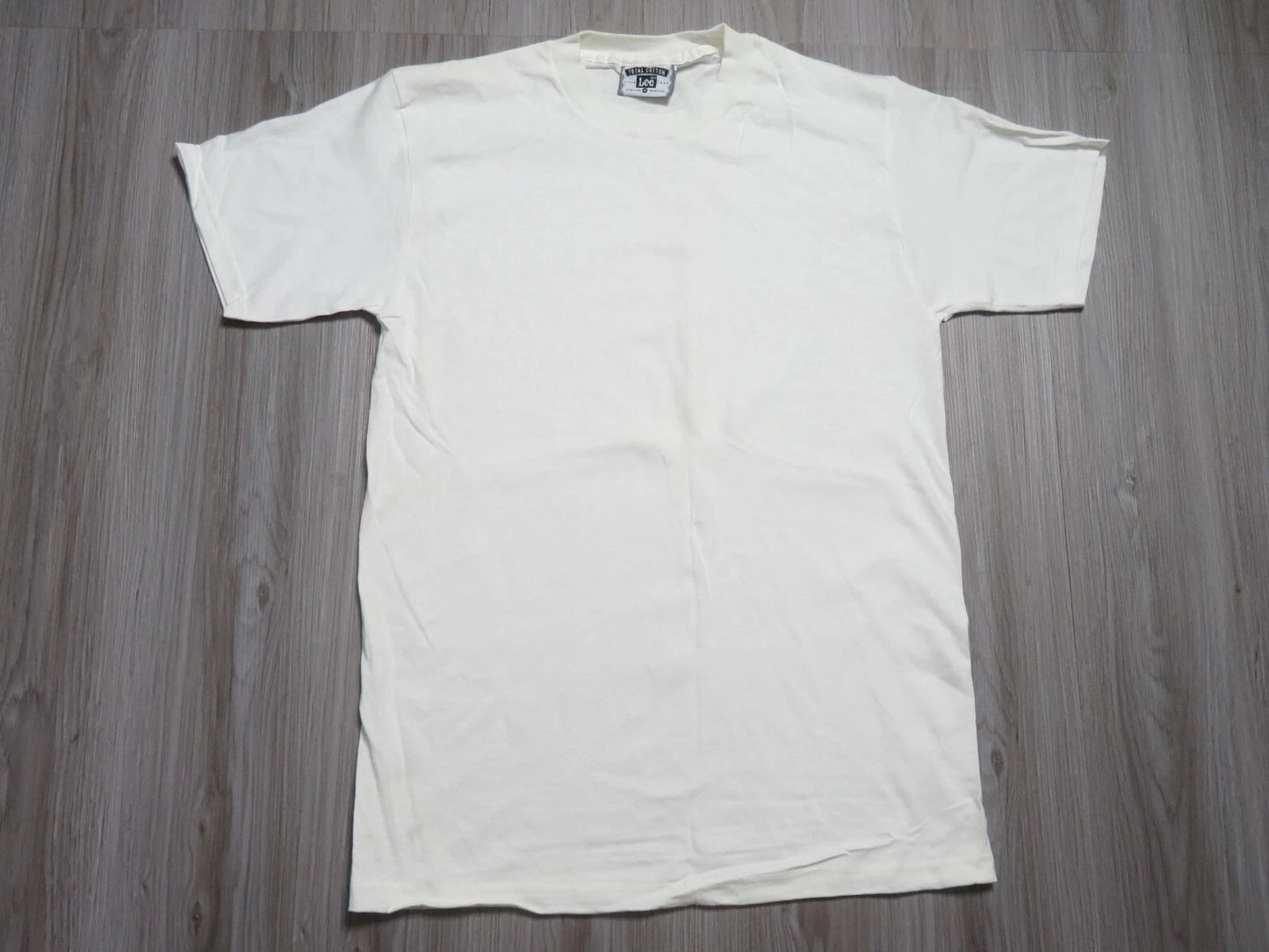 Vintage Lee Blank Shirt White Size Medium Men 90s Made In The USA