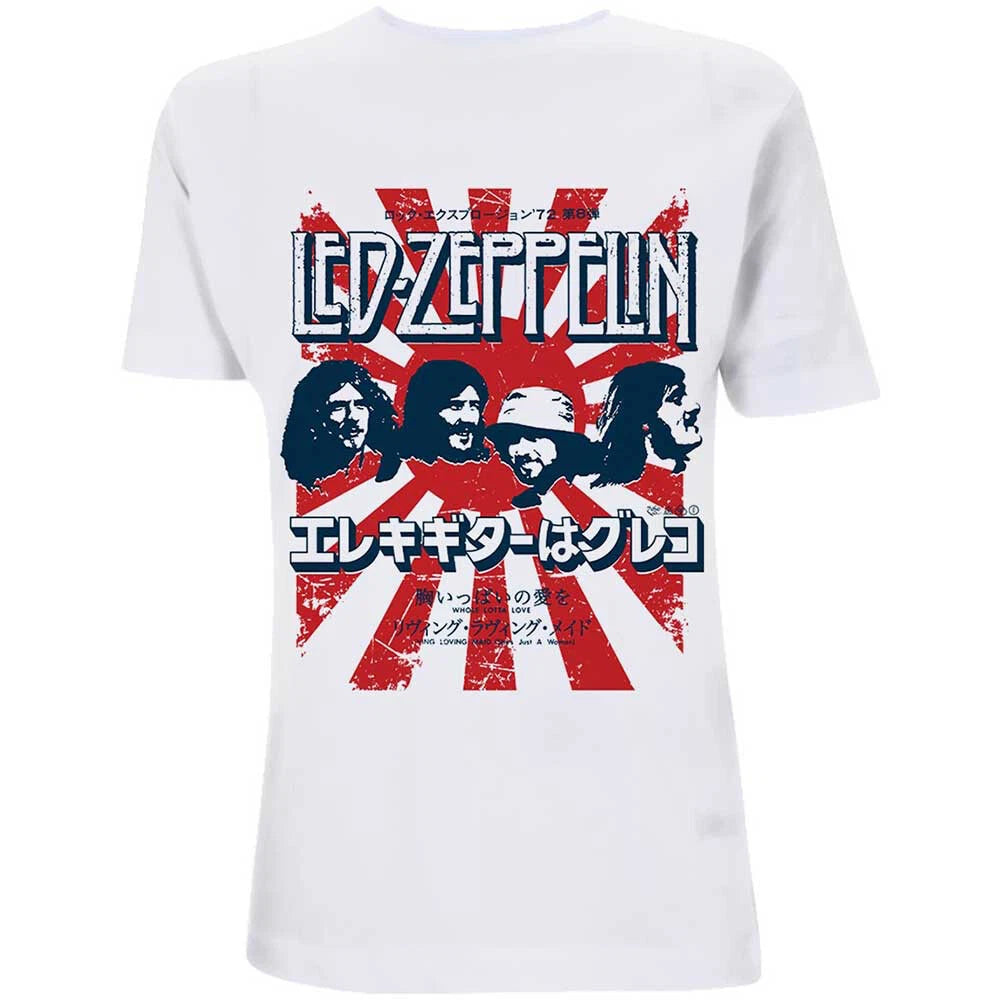 Led Zeppelin - Japanese Burst - White T-shirt