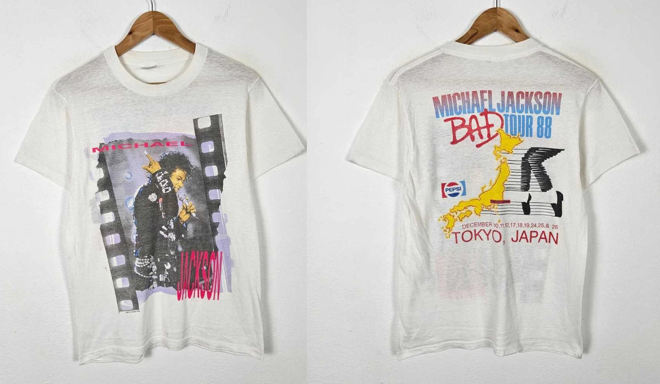 Band Tees Vintage 80s 1988 Michael Jackson Bad Pepsi Tour shirt S-5XL