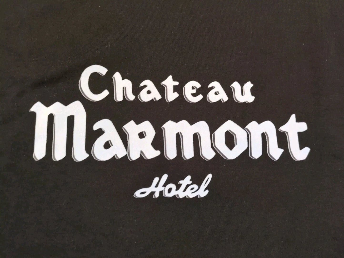 1970s Chateau Marmont Hotel T Shirt Large L Black 42" Chest Cotton Vtg Look