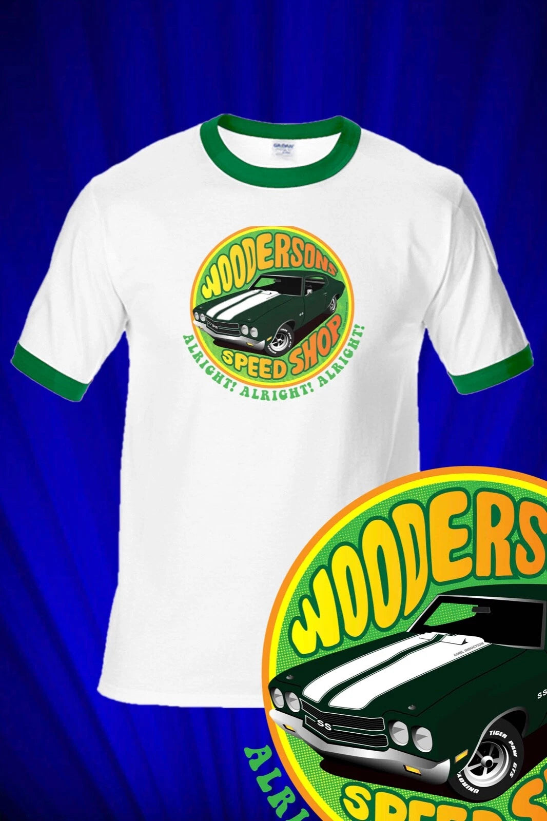 Wooderson's Speed Shop RINGER Tee Dazed and Confused 1970 Chevelle