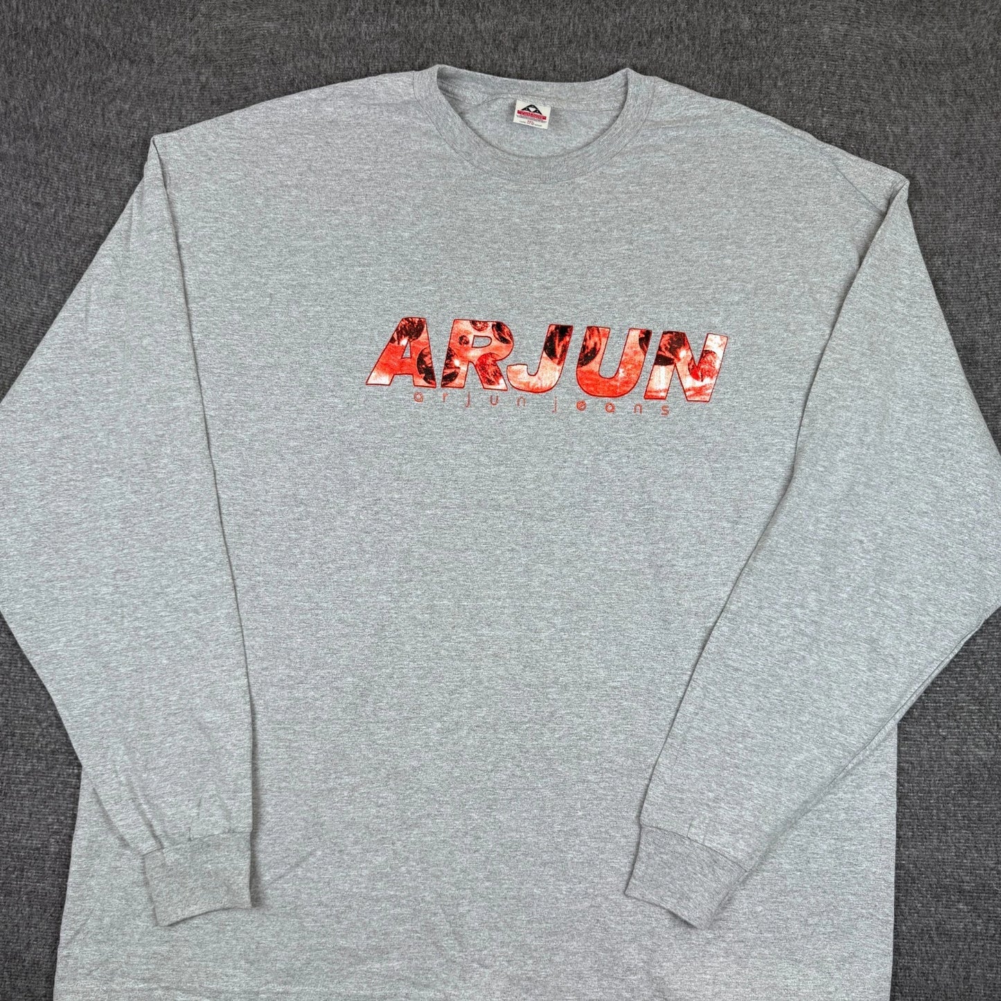 Vintage Arjun Jeans T-Shirt Mens 4XL Gray Long Sleeve Surf Rap Hip Hop Y2K NWOT