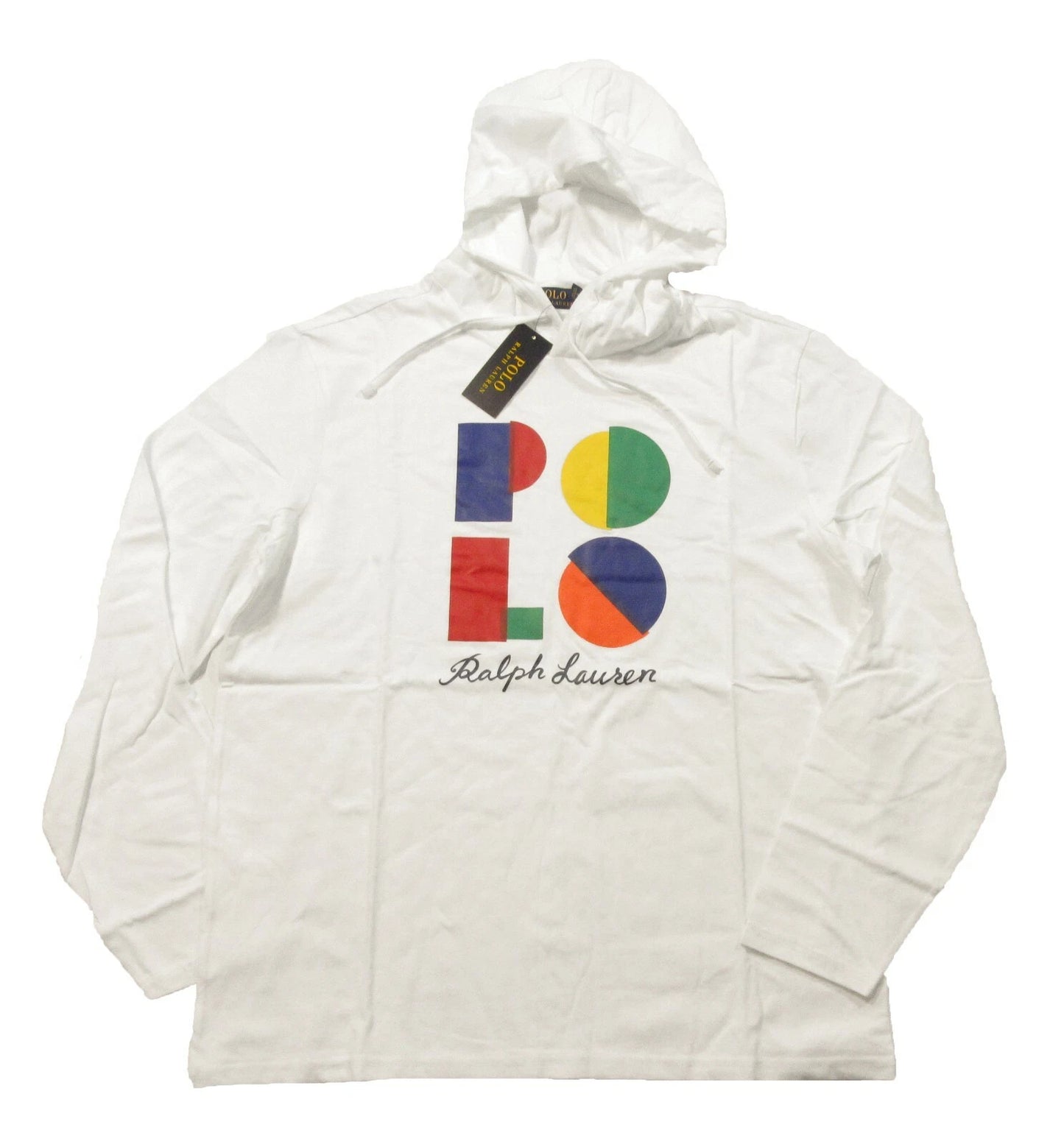 Polo Ralph Lauren Men's White Logo Graphic Print Hooded T-Shirt