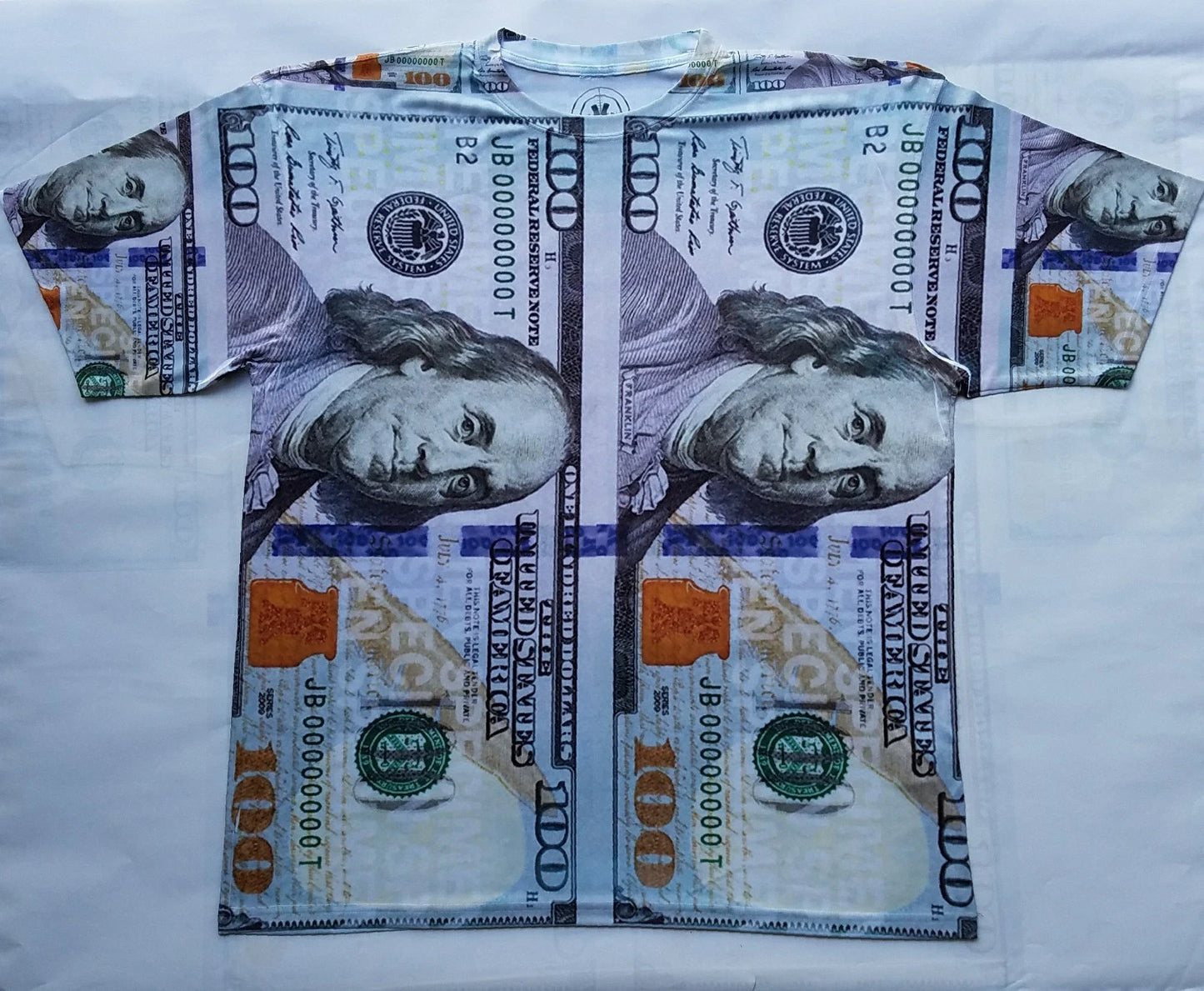 $100 Bill T Shirt pantone powder galaxy legend bred money cash dollars